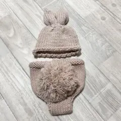 ニューボーンフォト うさぎ ベージュ