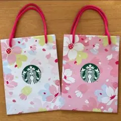 スターバックス ショップ紙袋 　　　　　　　　　春限定SAKURAデザイン2枚