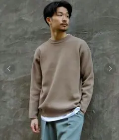 417 EDIFICE ¥7,590 アゼレイヤードクルーネックニット