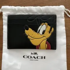 新品　COACHカードケース　プルート　黒　Disney