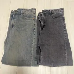 【2点セット】XL 丈長め GU バレルレッグジーンズ