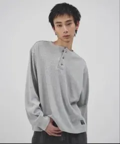 WYM AZE H/S KNIT HENLEY グレーLサイズ - メルカリ