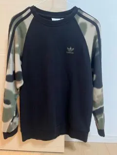 【即日発送】adidas ブラック カモフラージュ トレーナー J/XS