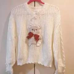 リズリサくまニット ホワイト LIZ LISA (リズリサ) くまニット - メルカリ