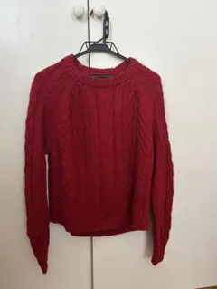 GAP ケーブルニットセーター M レッド