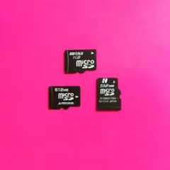 【リユース品】microSDカード 3枚（1GB,512MB,512MB）