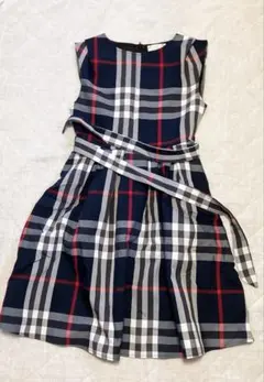 チェック柄 ワンピース 上品 クラシック きれいめ 膝丈