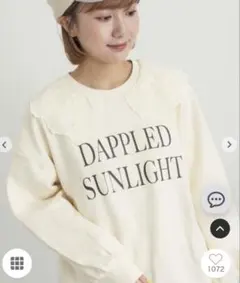 新品 サマンサモスモス 裏毛3Dレース襟付きスウェット オフホワイト