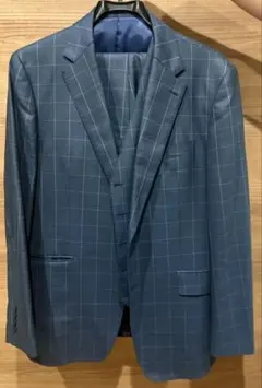 PERSON'S 青 チェック柄 スーツ セット