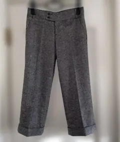 ツイードパンツ グレー クロップド丈 センタープレス