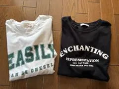 Linoluce リノルーセ 半袖Tシャツ＆ロゴプリント5分丈Tシャツ2枚セットのサムネイル