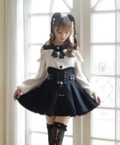 LIZLISA レースアップコルセットライクスカパン グレー - メルカリ