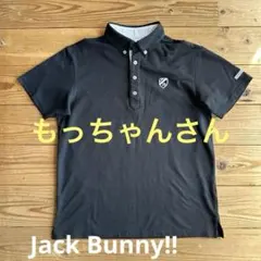 ジャックバニー　Jack Bunny!! ポロシャツ L 刺繍ロゴ ブラック