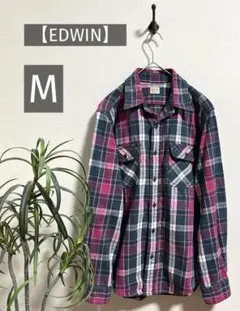 【EDWIN】エドウィン チェックシャツ メンズ M 古着