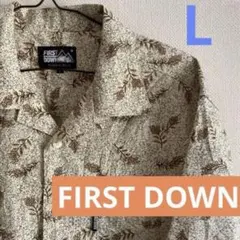FIRST DOWN 半袖シャツ L お手入れ簡単 シワ加工のサムネイル
