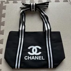 リボン付きミニトートバッグ ノベルティ ブラック