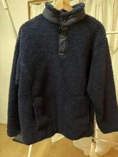 ネイビー フリースジャケット ハーフジップ