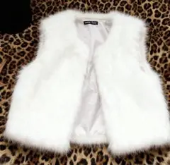 ホワイト ファー ベスト