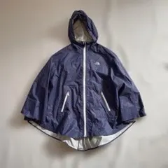 THE NORTH FACE ドット柄　ポンチョ　ネイビー　フリーサイズ