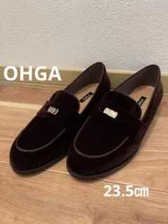 OHGA オーガ フラットシューズ ダブルストラップ ブラック 黒 23.5 美品 OHGA オーガ フラットシューズ ダブルストラップ ブラック