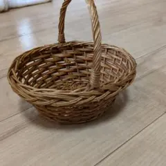 ラタンバスケット かご 手提げ付き