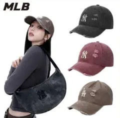 MLB LA ドジャース ダメージ加工 キャップ ブラウン