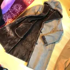 UNIQLOフード付きムートン(フェイク)ロングコート美品xＬ