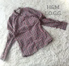H&M L.O.G.G.＊長袖チェックシャツ カジュアル お洒落 春 赤青