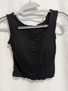 SHEIN カップ付リブ タンクトップ ブラック ONE SIZEのサムネイル