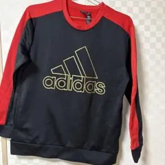 adidas 黒赤 長袖トレーナー J160