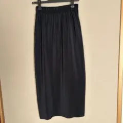 黒いプリーツロングスカート Mサイズ ポリエステル100%