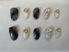 【特注】アートネイルチップ　ハンド　10個セット