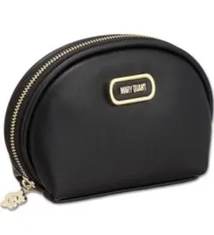 MARY QUANT マリークヮント メタルロゴ ラウンドポーチ ブラック