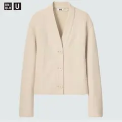 【新品未使用】UNIQLO ユニクロU スウェットVネック カーディガン M