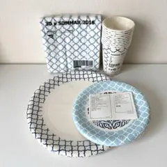 IKEA ピクニックセット(紙皿大小・紙コップ・ナプキン4点セット)のサムネイル
