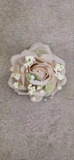 コサージュ　2点セット　ベージュ系　ブラック系