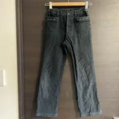 ファミリア 起毛パンツ 黒 140 防風 あったかい 暖パン ベロア 冬