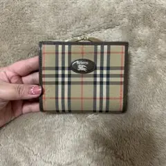 Burberrys バーバリー 折り財布 がま口 ノバチェック レザー