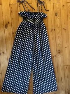 セシルマクビー ドット柄オールインワンワイドパンツ