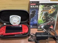 SONY PSP3000 ラディアントレッド4GB 動作確認済み　ソフト付き