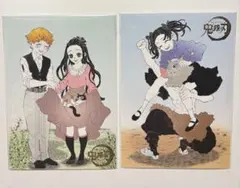 鬼滅の刃 原画展 箔押しイラストカードコレクション 善逸＆禰豆子 伊之助＆アオイ