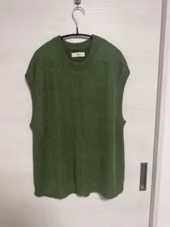 unfil ニットベスト グリーン クルーネックのサムネイル