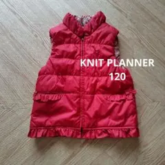 KNIT PLANNER kp リバーシブルベスト 赤 花柄 120