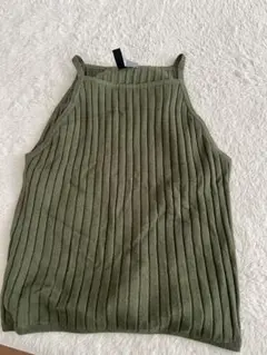 H&M タンクトップ(オリーブ)＋ブルーキャミ