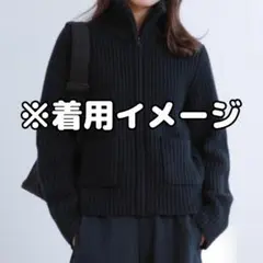 ユニクロU　ラムブレンドジップアップジャケット 　471464 M 黒　セーター