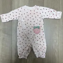 美品⭐︎プティマイン いちご柄ロンパース フリース素材 苺 petit main