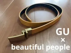 【未使用品】GU and beautiful peopleリバーシブルベルト黄緑