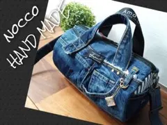 専用❕№724【DENIM❌️ドラム缶型ショルダーバッグ♥】デニムリメイク