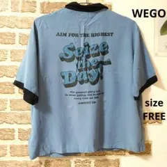 WEGO 半袖 シャツ ブルー フリー