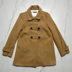 イング INGNI ウール混ピーコート ラビットファー M キャメル